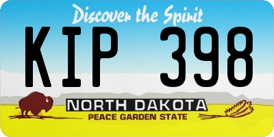 ND license plate KIP398