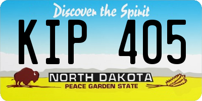 ND license plate KIP405