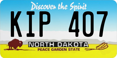 ND license plate KIP407