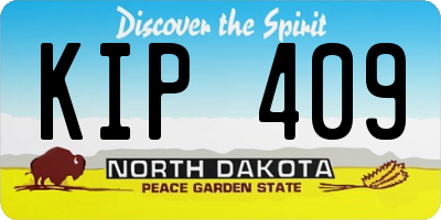 ND license plate KIP409