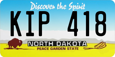 ND license plate KIP418