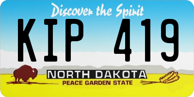 ND license plate KIP419