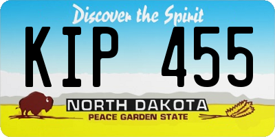 ND license plate KIP455