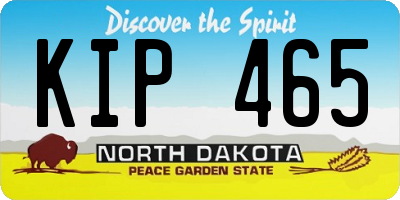 ND license plate KIP465