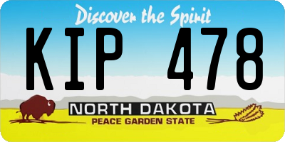 ND license plate KIP478