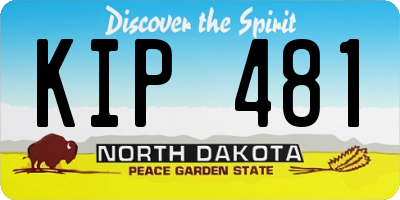 ND license plate KIP481