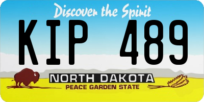 ND license plate KIP489