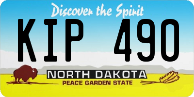 ND license plate KIP490