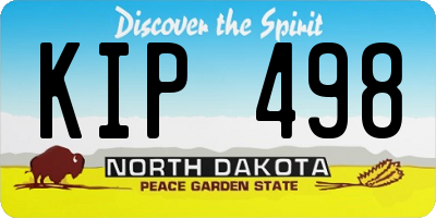 ND license plate KIP498
