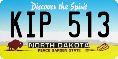 ND license plate KIP513