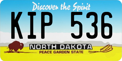 ND license plate KIP536