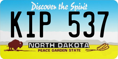 ND license plate KIP537