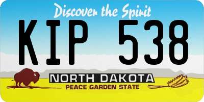 ND license plate KIP538