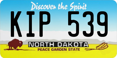 ND license plate KIP539