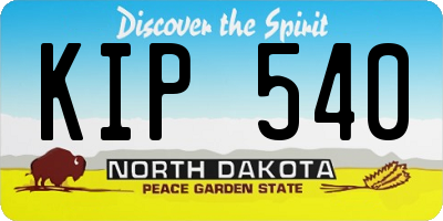 ND license plate KIP540