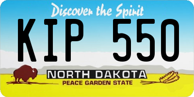 ND license plate KIP550
