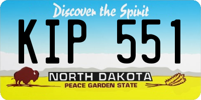ND license plate KIP551