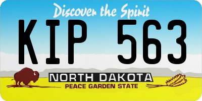 ND license plate KIP563