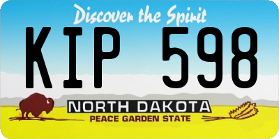 ND license plate KIP598