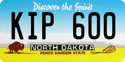 ND license plate KIP600