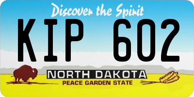 ND license plate KIP602