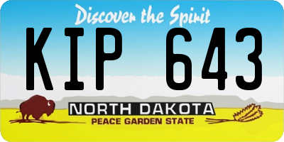 ND license plate KIP643