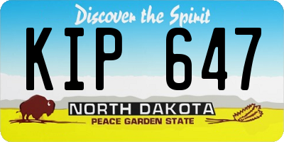 ND license plate KIP647