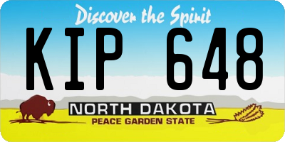 ND license plate KIP648