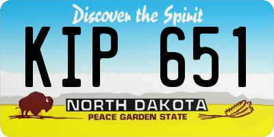 ND license plate KIP651
