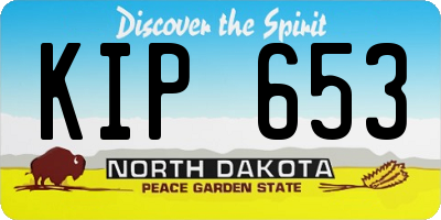 ND license plate KIP653