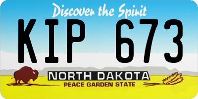ND license plate KIP673