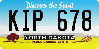 ND license plate KIP678