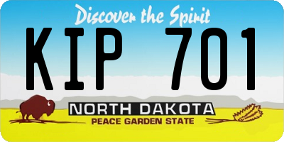 ND license plate KIP701
