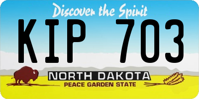 ND license plate KIP703