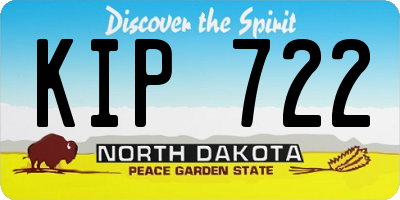 ND license plate KIP722