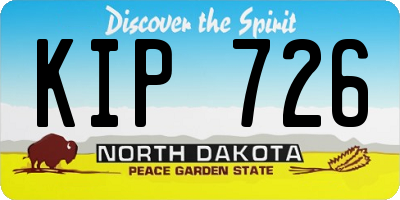 ND license plate KIP726