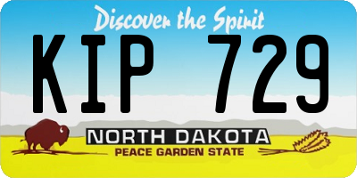 ND license plate KIP729