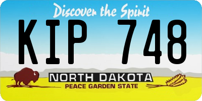 ND license plate KIP748