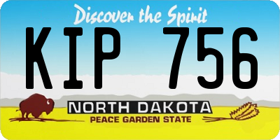 ND license plate KIP756