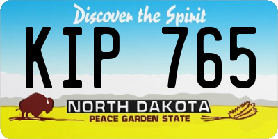 ND license plate KIP765