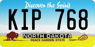 ND license plate KIP768