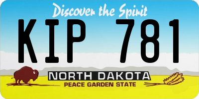 ND license plate KIP781