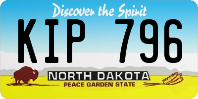 ND license plate KIP796