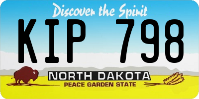 ND license plate KIP798