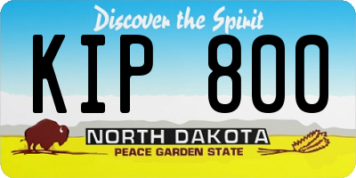 ND license plate KIP800