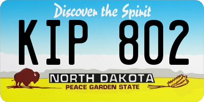 ND license plate KIP802