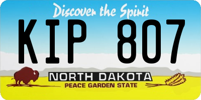 ND license plate KIP807