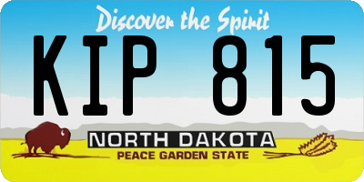 ND license plate KIP815