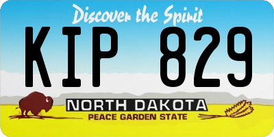 ND license plate KIP829