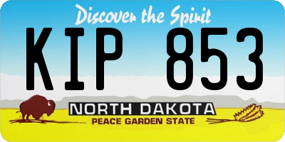 ND license plate KIP853